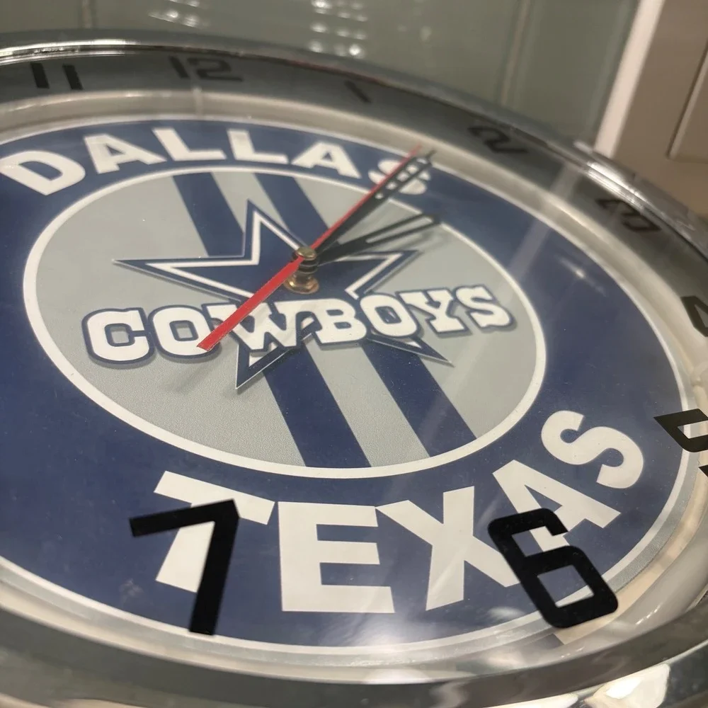 17' Dallas Cowboys Neon Light Up Clock NFL Football Fan‎ Decor TESTED